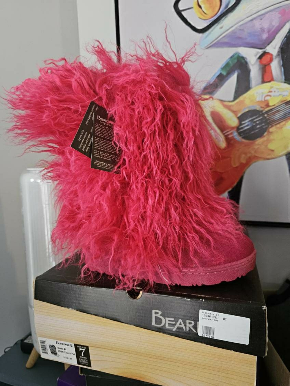 BearPaw Hot Pink Fuzzy Boot